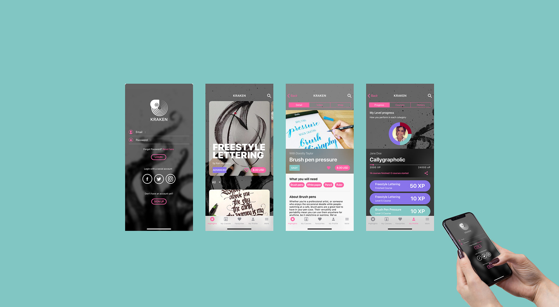 Kraken Calligraphy Learning App